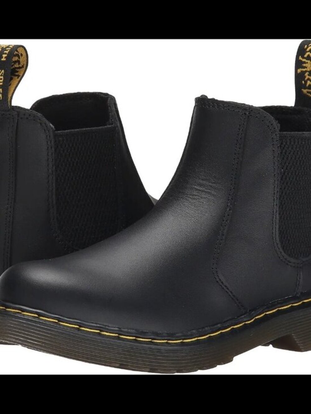 Dr. Martens Chelsea Boot Black Leather Side Zip Youth 4